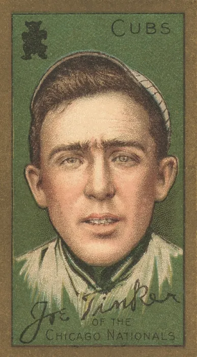Framed Print : Joe Tinker, 1911 baseball card. He played shortstop for the Chicago Cubs from 1902 to 1912 (BSLOC_2018_3_126)