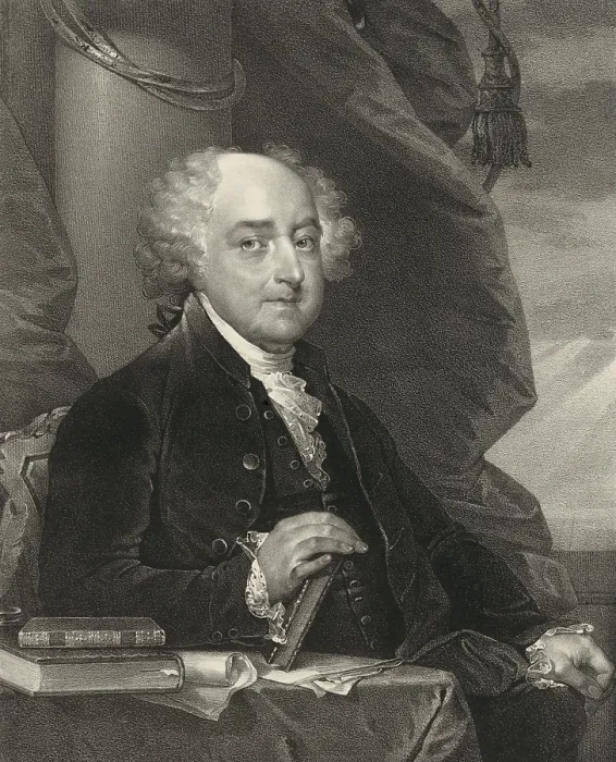 Framed Print : JOHN ADAMS, SECOND PRESIDENT OF THE UNITED STATES, by Pendletons Lithography, 1825-1828, after Gilbert Stuart, American popular print (BSLOC_2019_5_62) Framed Print : JOHN ADAMS, SECOND PRESIDENT OF THE UNITED STATES, by Pendletons Lithography, 1825-1828, after Gilbert Stuart, American popular print (BSLOC_2019_5_62)