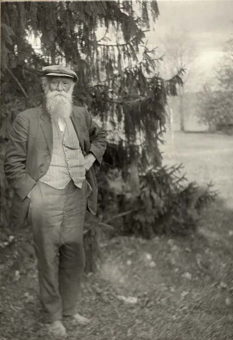 Framed Print : John Burroughs (1837-1921) author and naturalist, standing outside his home in upstate New York in 1914