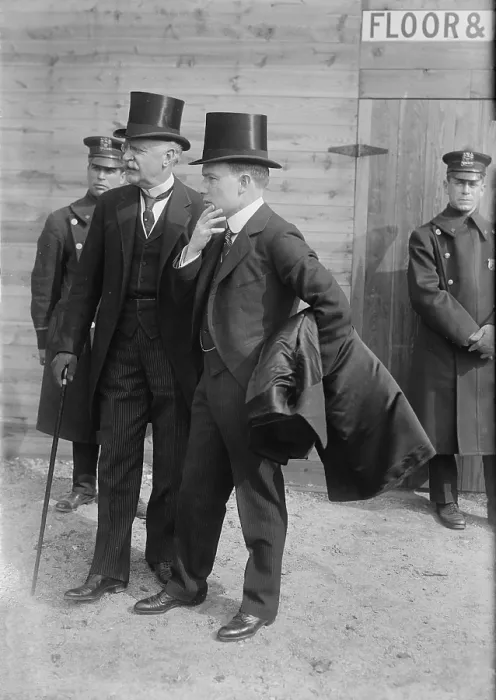 Framed Print : John D. Rockefeller Jr. with Stephen Baker, chairman of the board of the Bank of Manhattan. Ca. 1920 Framed Print : John D. Rockefeller Jr. with Stephen Baker, chairman of the board of the Bank of Manhattan. Ca. 1920