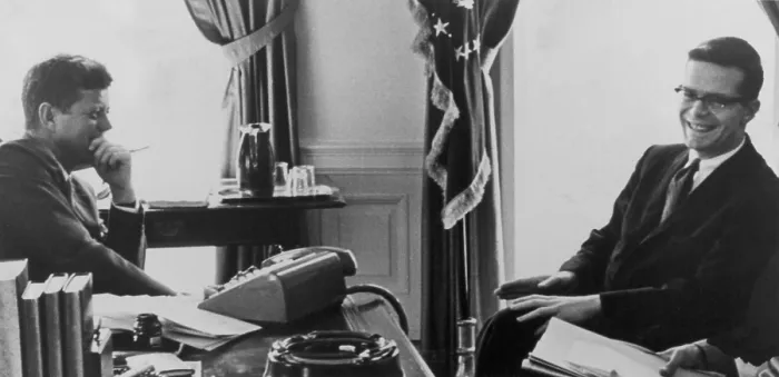 Framed Print : John F. Kennedy (1917-1963) and Theodore Soresen (b.1928) together during the Kennedy presidency (1961-1963)