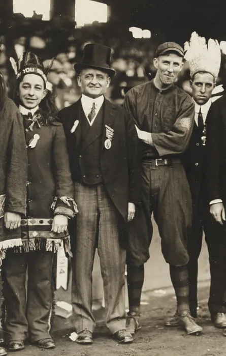 Framed Print : John Francis Fitzgerald, aka 'Honey Fitz'(center), mayor of Boston, on opening day of the World Series, Boston 1914