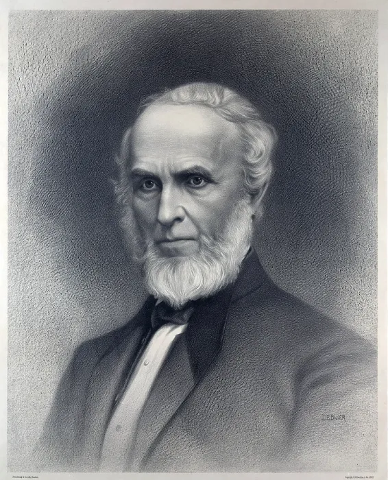 Framed Print : John Greenleaf Whittier (1807-1892), American Quaker and abolitionist poet. 1877 portrait