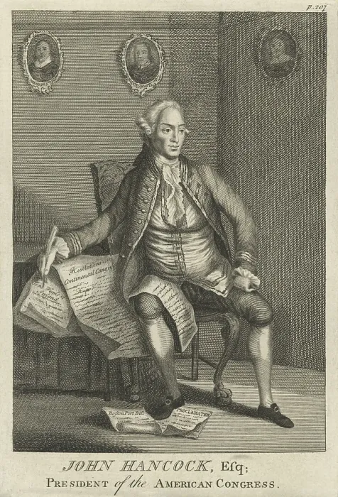 Framed Print : John Hancock was President of the American Congress from May 24, 1775 - Oct. 1777