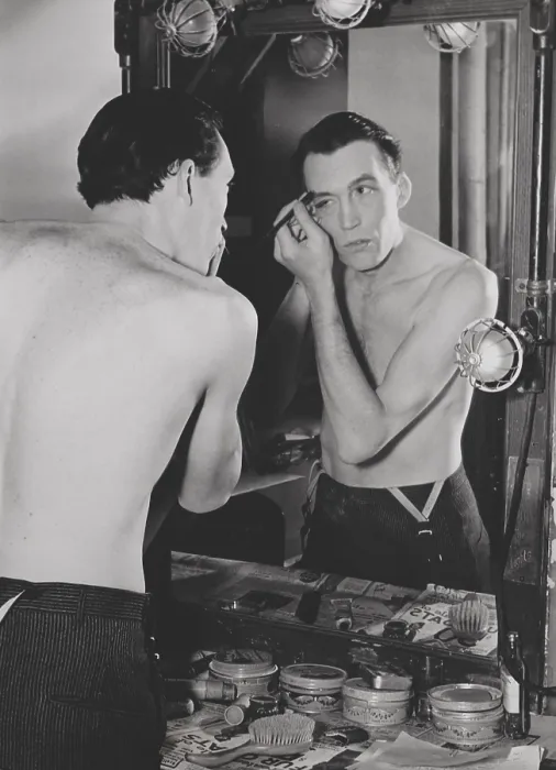 Framed Print : John Huston making-up for his role in The Lonely Man, performed in Chicago under the auspices of the Federal Theater Project. May 19, 1937. - (BSLOC_2015_1_18) Framed Print : John Huston making-up for his role in The Lonely Man, performed in Chicago under the auspices of the Federal Theater Project. May 19, 1937. - (BSLOC_2015_1_18)