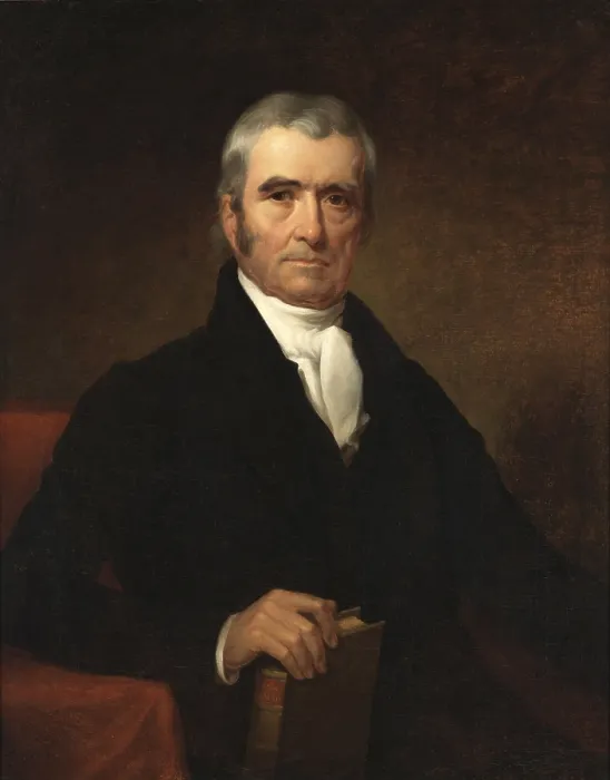 Framed Print : John Marshall, Chief Justice of the Supreme Court, in portrait by Henry Inman