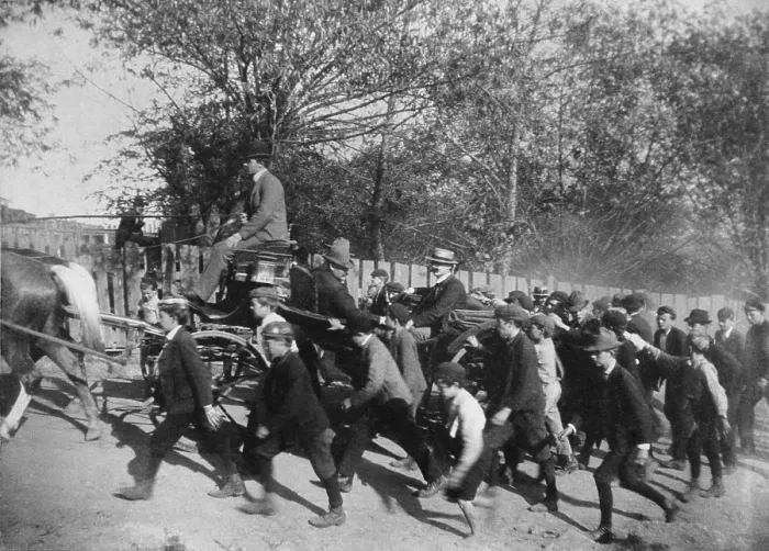 Framed Print : John Mitchell's horse-drawn carriage, arriving in a coal town during the Anthracite Coal Strike of 1902 Framed Print : John Mitchell's horse-drawn carriage, arriving in a coal town during the Anthracite Coal Strike of 1902