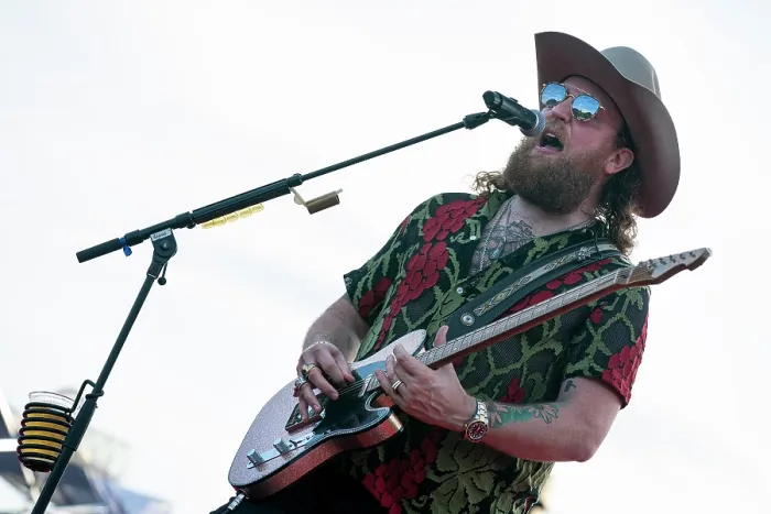 Framed Print : John Osborne, of the Brothers Osborn county duo, performs at July 4th celebrations on South Lawn, July 4, 2023. (BSLOC_2023_8_25)
