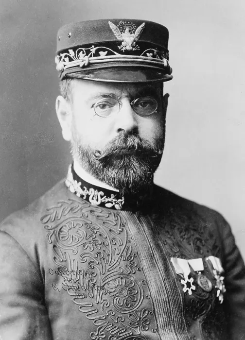Framed Print : John Philip Sousa (1854-1932) wearing band uniform with medals. Sousa composed THE STARS AND STRIPES FOREVER in 1897
