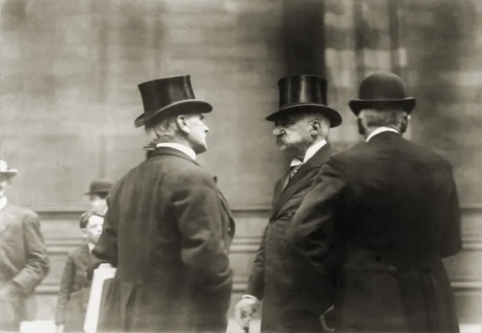 Framed Print : John Pierpont Morgan (1837-1913), American financier, with two associates in 1907 Framed Print : John Pierpont Morgan (1837-1913), American financier, with two associates in 1907