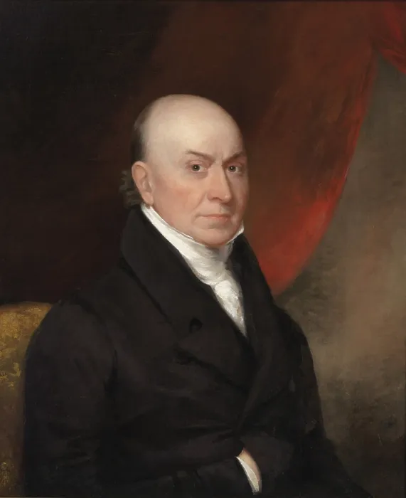 Framed Print : John Quincy Adams, 1828 portrait painted by Chester Harding, during the final year of his one term Presidency (BSLOC_2019_7_8)