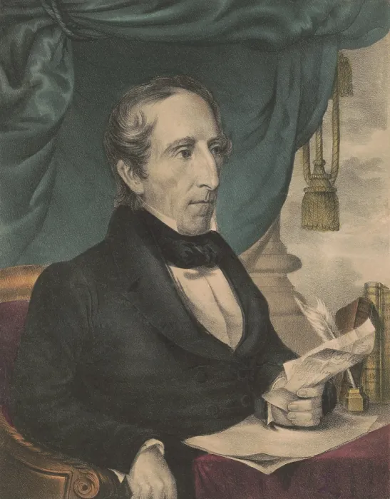 Framed Print : John Tyler, 10th president of the US, assumed office after the death of President William Henry Harrison, April 4, 1841
