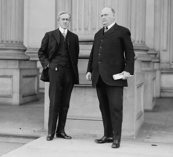 Framed Print : John W. Davis right Soliciter General of the US with Alabama Representative Henry De Lamar Clayton Jr