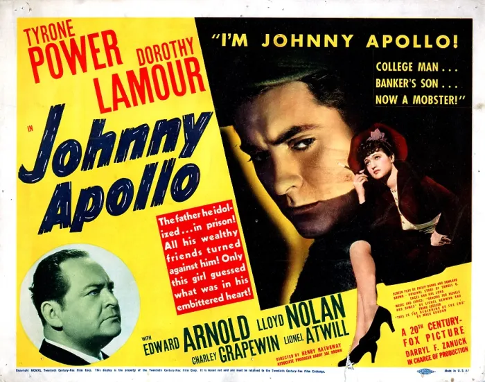 Framed Print : JOHNNY APOLLO, Edward Arnold, Tyrone Power, Dorothy Lamour, 1940