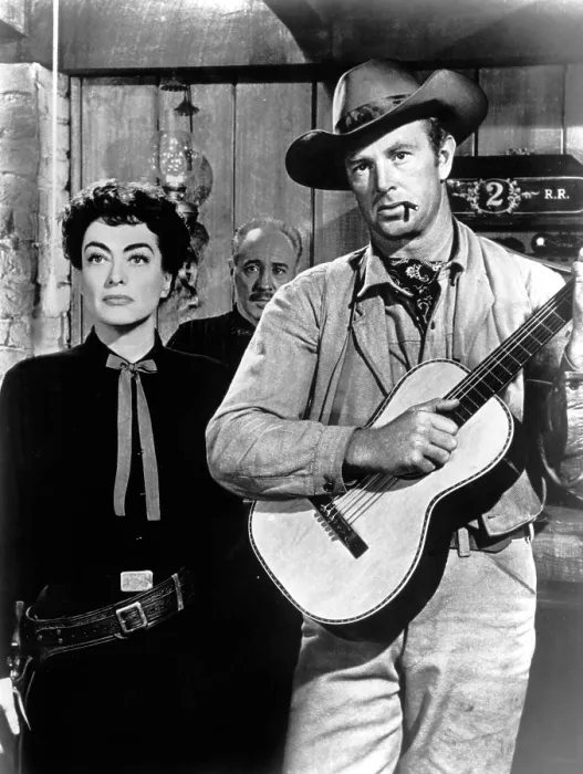 Framed Print : JOHNNY GUITAR, Joan Crawford, Sterling Hayden, 1954