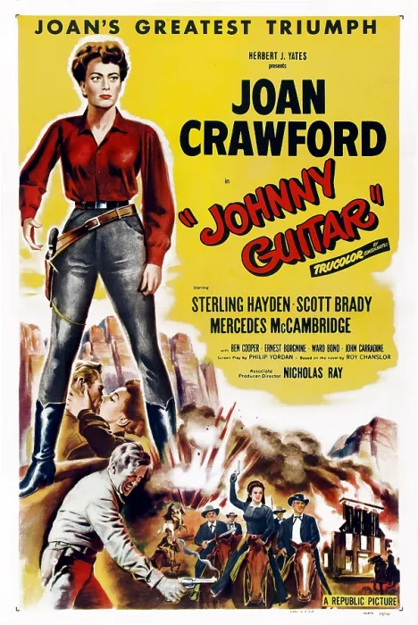 Framed Print : JOHNNY GUITAR, U.S. poster, Joan Crawford, Sterling Hayden, 1954
