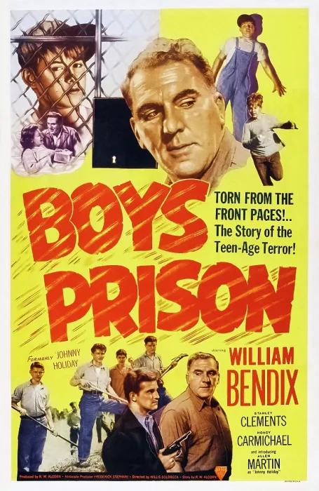 Framed Print : JOHNNY HOLIDAY, (aka BOYS PRISON), US poster, top: william Bendix (head), Allen Martin Jr. (overalls), bottom front from left: Stanley Clements, William Bendix, 1949