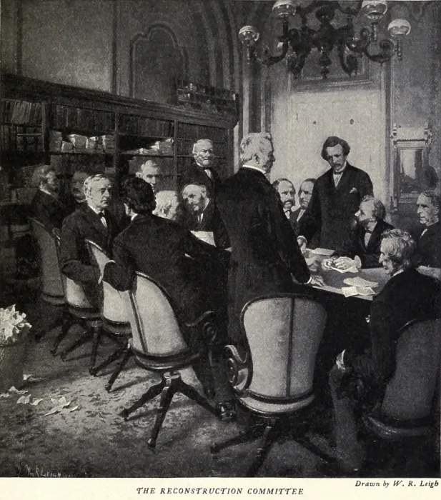 Framed Print : The Joint Committee of Fifteen, composed of Senators and Congressmen, adopted resolutions that framed the 14th Amendment Framed Print : The Joint Committee of Fifteen, composed of Senators and Congressmen, adopted resolutions that framed the 14th Amendment