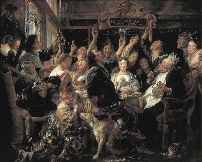 Framed Print : JORDAENS, Jacob (1593-1678). The Feast of the Bean King. ca. 1656. This work shows an ancient custom of some catholic countries in Europe, the celebration of the Epiphany Framed Print : JORDAENS, Jacob (1593-1678). The Feast of the Bean King. ca. 1656. This work shows an ancient custom of some catholic countries in Europe, the celebration of the Epiphany
