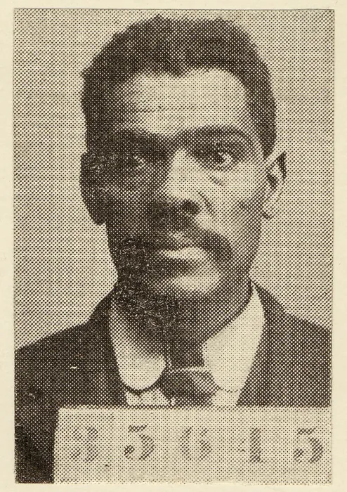 Framed Print : Joseph Chancellor, police mug shot of an African American man, halftone photograph, 1910 Framed Print : Joseph Chancellor, police mug shot of an African American man, halftone photograph, 1910
