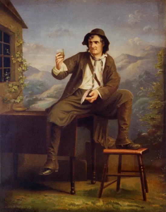 Framed Print : Joseph Jefferson (1829-1905), American actor, in scene from the play, RIP VAN WINKLE