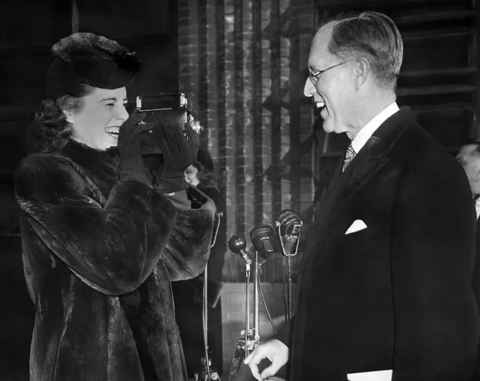 Framed Print : Joseph P. Kennedy photographed by his daughter, Eunice. Eunice, then 19, filmed the landing of Ambassador to England's Clipper flight from Spain with her movie camera. Oct Framed Print : Joseph P. Kennedy photographed by his daughter, Eunice. Eunice, then 19, filmed the landing of Ambassador to England's Clipper flight from Spain with her movie camera. Oct