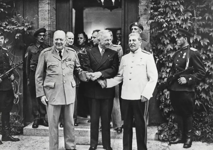 Framed Print : Joseph Stalin, Harry Truman, and Winston Churchill at the Potsdam Conference Framed Print : Joseph Stalin, Harry Truman, and Winston Churchill at the Potsdam Conference