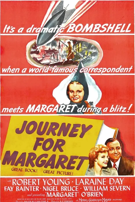 Framed Print : JOURNEY FOR MARGARET, US poster, Margaret O'Brien, bottom right from left: Laraine Day, Robert Young, 1942 Framed Print : JOURNEY FOR MARGARET, US poster, Margaret O'Brien, bottom right from left: Laraine Day, Robert Young, 1942