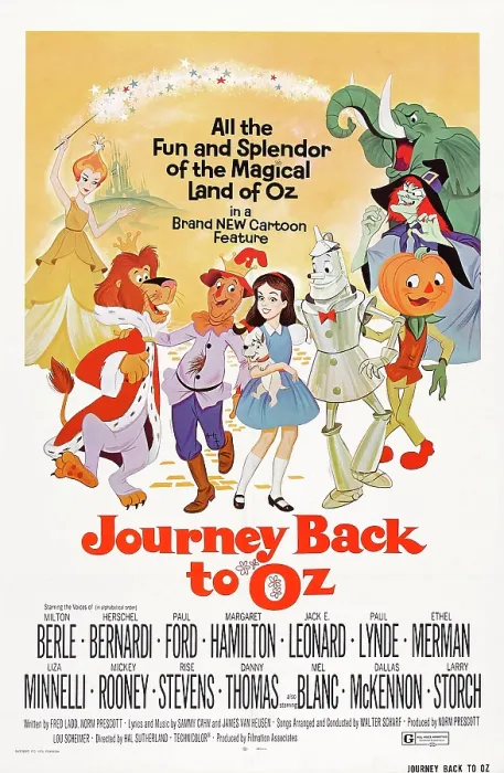 Framed Print : JOURNEY BACK TO OZ, US poster art, from left: Glinda, the Good Witch, the Cowardly Lion, the Scarecrow, Toto the dog, Dorothy, the Tin Man, Pumpkinhead, Mombi, the Bad Witch, 1974 Framed Print : JOURNEY BACK TO OZ, US poster art, from left: Glinda, the Good Witch, the Cowardly Lion, the Scarecrow, Toto the dog, Dorothy, the Tin Man, Pumpkinhead, Mombi, the Bad Witch, 1974