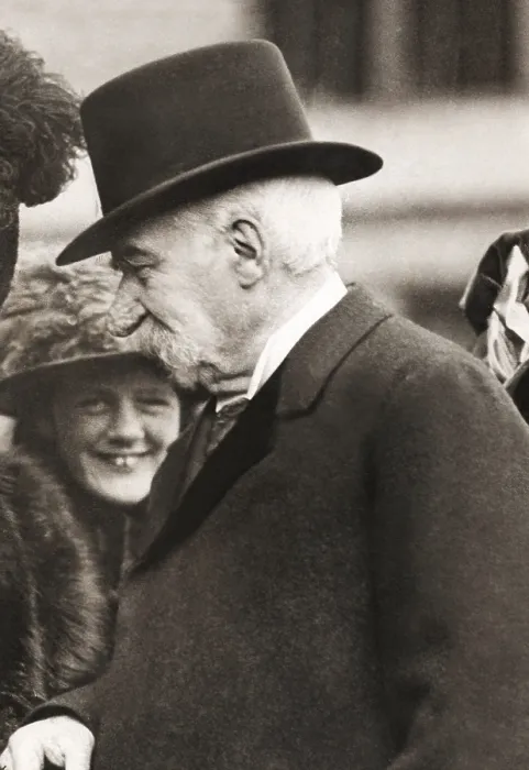 Framed Print : J.P. Morgan attending a children's theater performance of his granddaughter. Ca. 1912. John Pierpont Morgan's nose was deformed due to a disease called rhinophyma