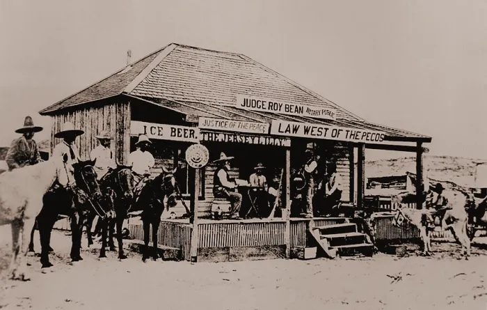 Framed Print : Judge Roy Bean (1825-1903), was the Justice of the Peace in Val Verde County, Texas. He conducted his law enforcement business from his saloon in the town of Langtry, Texas