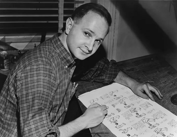 Framed Print : Jules Feiffer (b. 1929) American Pulitzer Prize winning cartoonist. He was also wrote plays, novels and screenplays including CARNAL KNOWLEDGE 1971