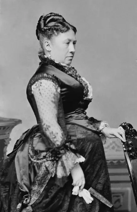 Framed Print : Julia Dent Grant wife of Ulysses S. Grant, the 17th President of the US. Photo by Mathew B. Brady studio, 1869-1876 (BSLOC_2016_14_51)