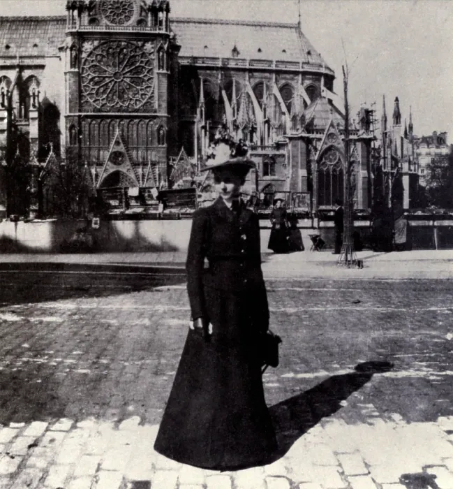 Framed Print : Julia Morgan, the noted women architect, in Paris where she attended the National School of Fine Arts. Ca. 1900