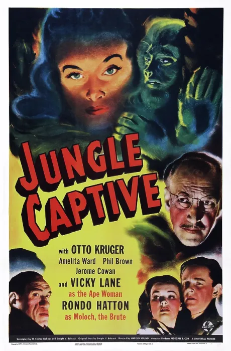 Framed Print : JUNGLE CAPTIVE, US poster art, Otto Kruger, Amelita Ward, Phil Brown, Vicky Lane, Rondo Hatton, 1945 Framed Print : JUNGLE CAPTIVE, US poster art, Otto Kruger, Amelita Ward, Phil Brown, Vicky Lane, Rondo Hatton, 1945