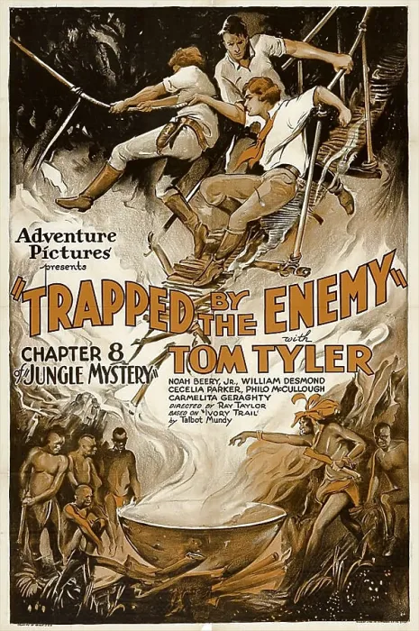 Framed Print : JUNGLE MYSTERIES, top right: Tom Tyler in Chapter 8: Trapped By The Enemy, 1932