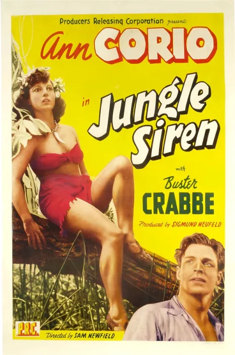 Framed Print : JUNGLE SIREN, from left: Ann Corio, Buster Crabbe, 1942