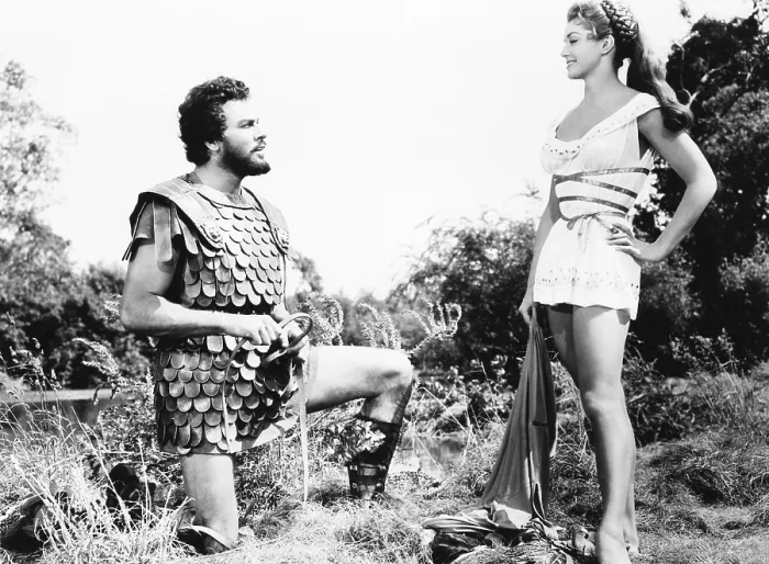 Framed Print : JUPITER'S DARLING, from left: Howard Keel, Esther Williams, 1955