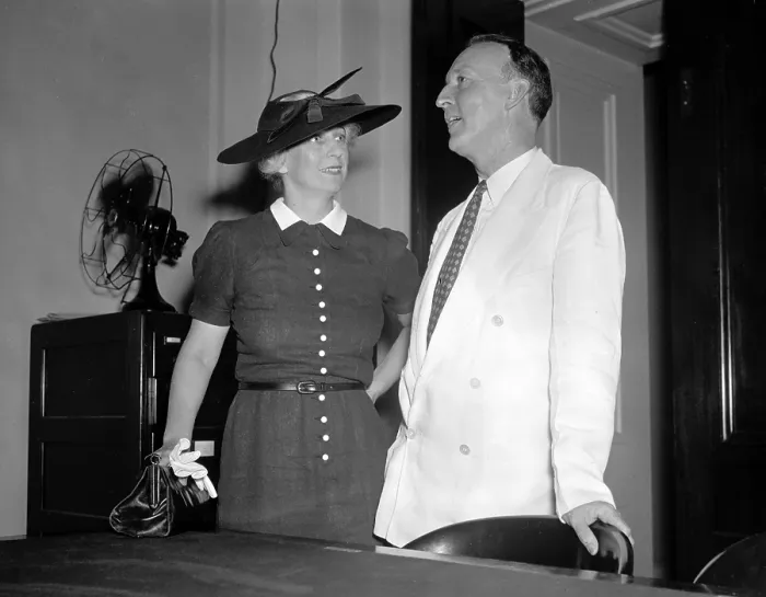 Framed Print : Justice Hugo Black following his confirmation by the Senate 63-16. With Mrs. Hugo Black. August 1937 Framed Print : Justice Hugo Black following his confirmation by the Senate 63-16. With Mrs. Hugo Black. August 1937