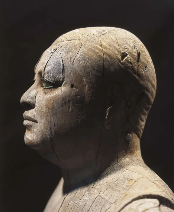 Framed Print : Ka-aper lcalled 'Sheikh El-Beled'. ca. 2465 BC. Detail of the head