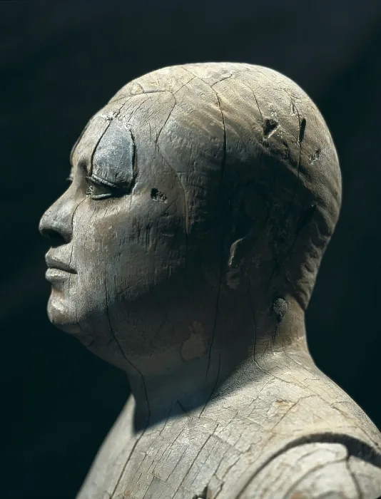Framed Print : Ka-aper lcalled 'Sheikh El-Beled'. ca. 2465 BC. Detail of the head