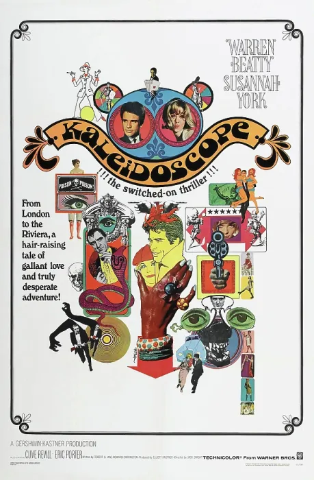 Framed Print : KALEIDOSCOPE, US poster, top from left: Warren Beatty, Susannah York, 1966 Framed Print : KALEIDOSCOPE, US poster, top from left: Warren Beatty, Susannah York, 1966