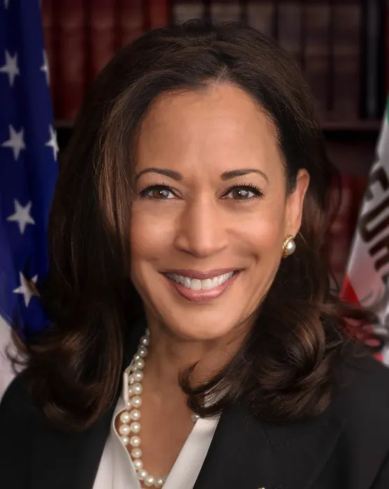 Framed Print : Kamala Harris in her official Senatorial portrait. She was elected to the Senate from California in 2016