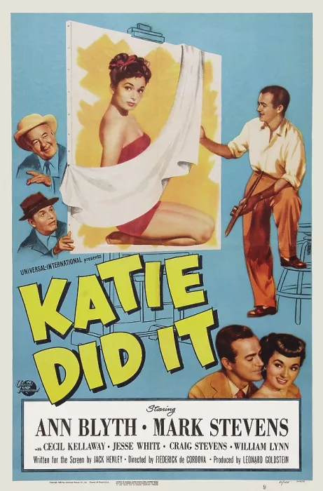 Framed Print : KATIE DID IT, US poster art, top left: Cecil Kellaway, bottom right: Mark Stevens, Ann Blyth, 1951