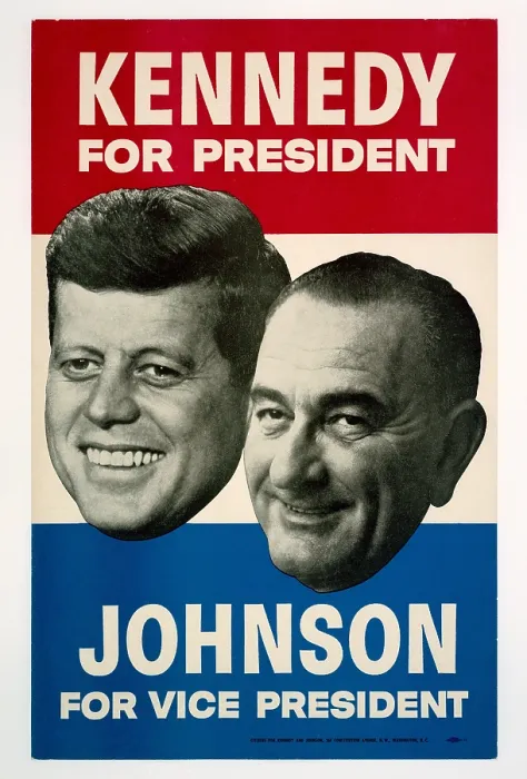Framed Print : Kennedy for President / Johnson for Vice President. 1960 Democratic Presidential Campaign Poster