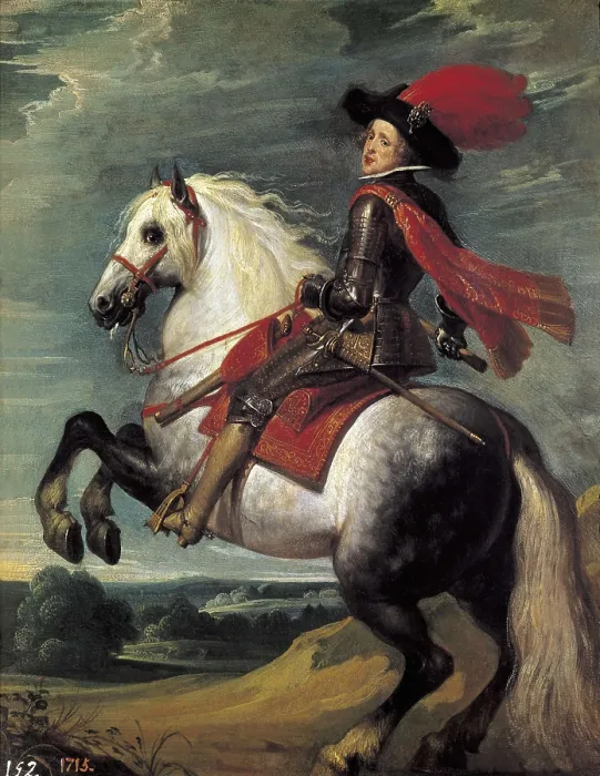 Framed Print : KESSEL I, Jan van, 'the Elder' (1626-1679). Philip IV on Horseback. ca. 1625. Represented when he was 20 years-old. Flemish art. Oil on wood. SPAIN. Madrid