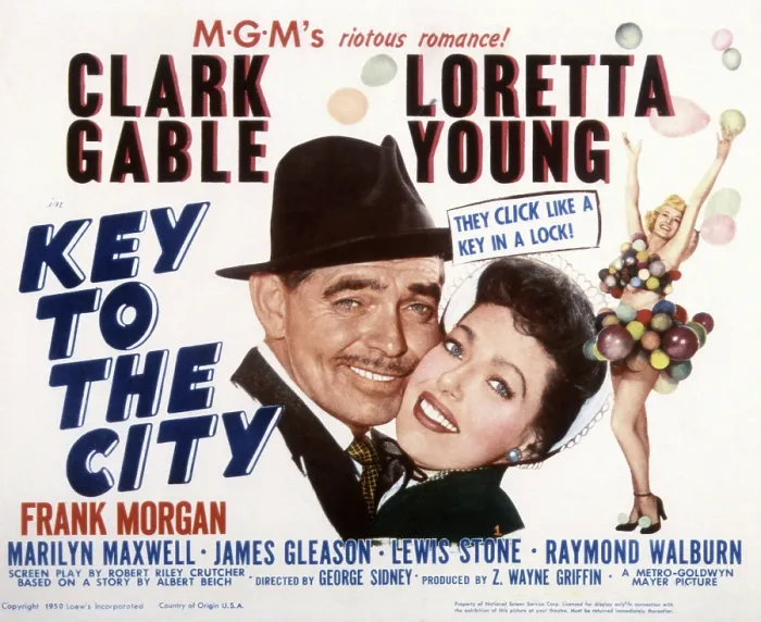 Framed Print : KEY TO THE CITY, Clark Gable, Loretta Young, Marilyn Maxwell, 1950