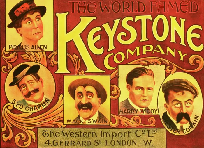 Framed Print : KEYSTONE FILM COMPANY, Promotional poster of performers Phyllis Allen, Syd Chaplin, Mack Swain, Harry McCoy and Chester Conklin, 1910s Framed Print : KEYSTONE FILM COMPANY, Promotional poster of performers Phyllis Allen, Syd Chaplin, Mack Swain, Harry McCoy and Chester Conklin, 1910s