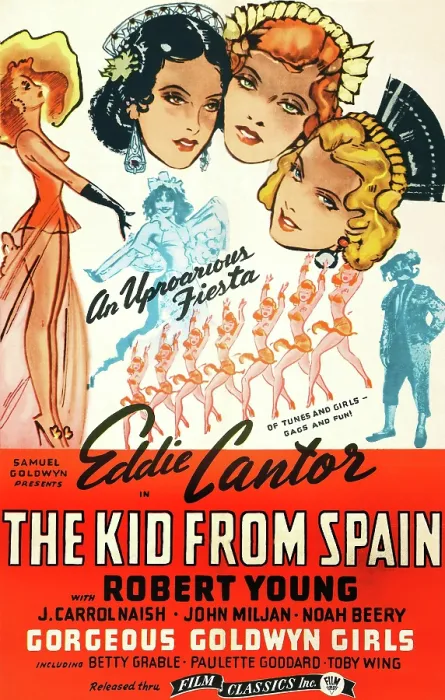 Framed Print : THE KID FROM SPAIN, US 1944 reissue poster art, Eddie Cantor (bottom right, in matador suit), 1932 Framed Print : THE KID FROM SPAIN, US 1944 reissue poster art, Eddie Cantor (bottom right, in matador suit), 1932