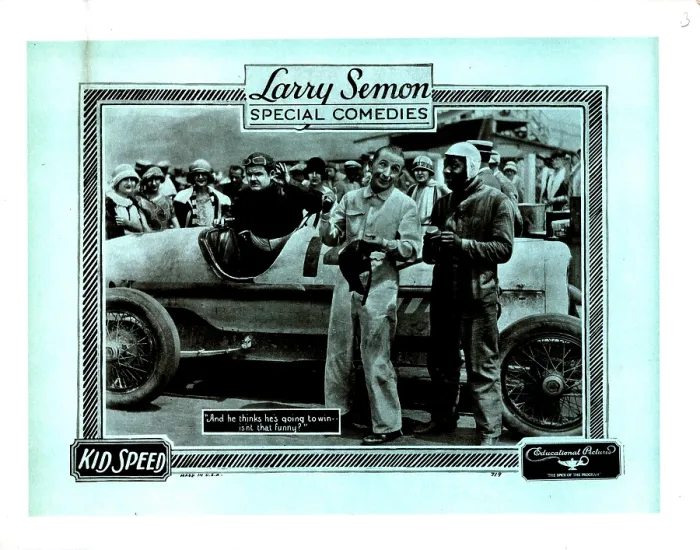 Framed Print : KID SPEED, from left, Oliver Hardy, Larry Semon, Spencer Bell, 1921